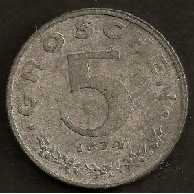 AUSTRIA 5 Groschen 1974