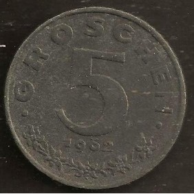 AUSTRIA 5 Groschen 1962