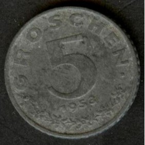AUSTRIA 5 Groschen 1953