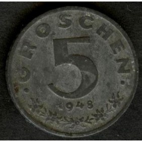 AUSTRIA 5 Groschen 1948