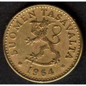 FINLAND 10 Pennia 1964