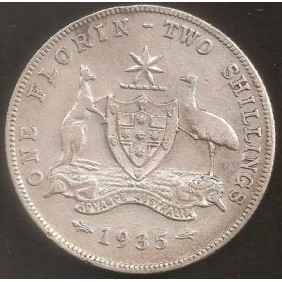 AUSTRALIA 1 Florin 1935 AG