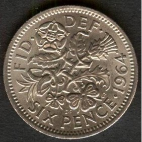 GREAT BRITAIN 6 Pence 1964