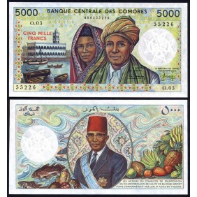 COMOROS 5000 Francs 1984