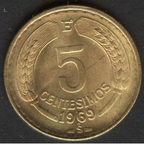 CHILE 5 Centesimos 1969