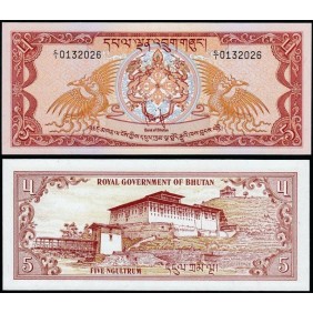 BHUTAN 5 Ngultrum 1981