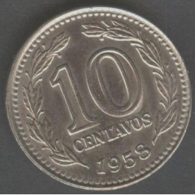 ARGENTINA 10 Centavos 1958
