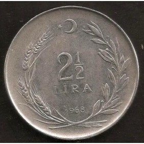 TURKEY 2 1/2 Lira 1968
