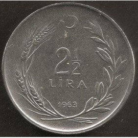 TURKEY 2 1/2 Lira 1963
