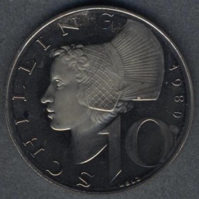 AUSTRIA 10 Schilling 1980