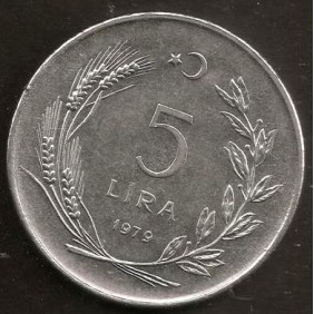 TURKEY 5 Lira 1979