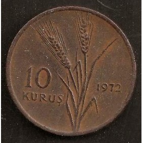 TURKEY 10 Kurus 1972