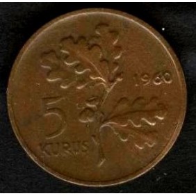 TURKEY 5 Kurus 1960