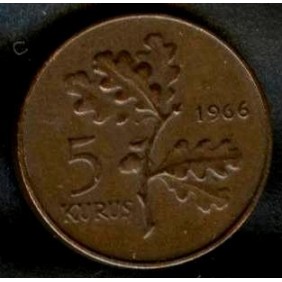 TURKEY 5 Kurus 1966