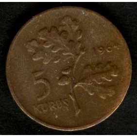 TURKEY 5 Kurus 1964