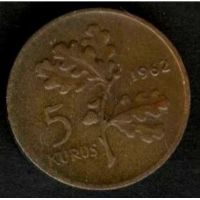 TURKEY 5 Kurus 1962