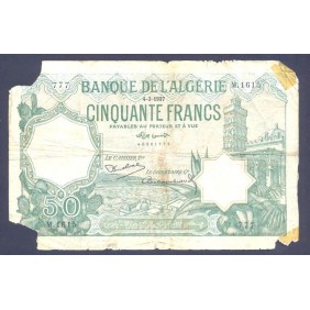 ALGERIA 50 Francs 1937