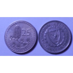CYPRUS 25 Mils 1968