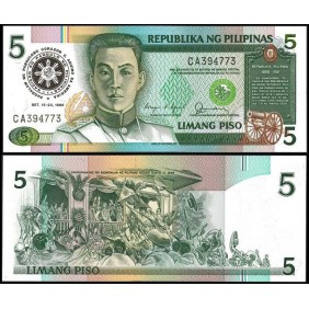 PHILIPPINES 5 Piso 1986...