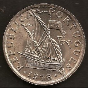 PORTUGAL 2 1/2 Escudos 1978