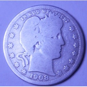 USA Barber Quarter 1908