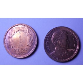 CHILE 1 Peso 1953 Long 5