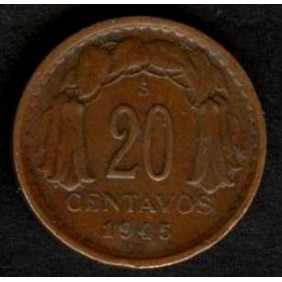 CHILE 20 Centavos 1945
