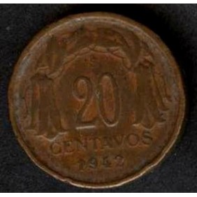 CHILE 20 Centavos 1942