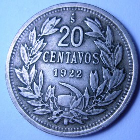 CHILE 20 Centavos 1922