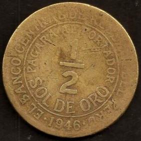 PERU 1/2 Sol 1946