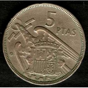 SPAIN 5 Pesetas 1957 (59)