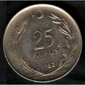 TURKEY 25 Kurus 1962