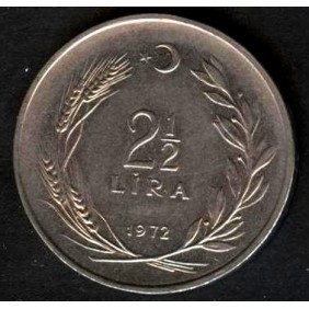TURKEY 2 1/2 Lira 1972