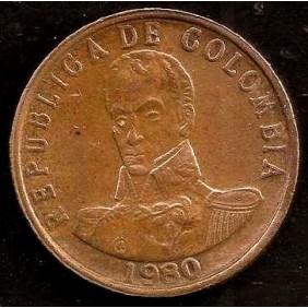 COLOMBIA 2 Pesos 1980