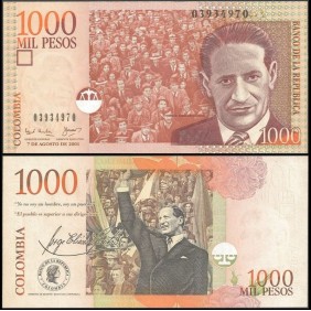 COLOMBIA 1000 Pesos 07.08.2001