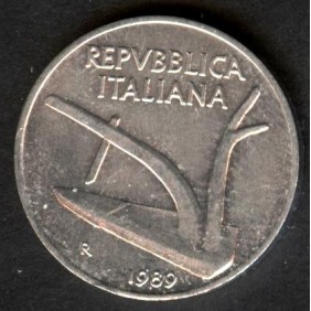 10 LIRE 1989