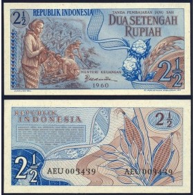 INDONESIA 2 1/2 Rupiah 1960