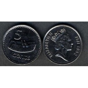 FIJI 5 Cents 1992
