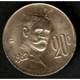 MEXICO 20 Centavos 1982...