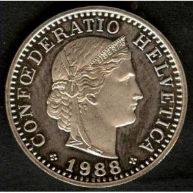 SWITZERLAND 20 Rappen 1988...
