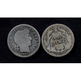 USA Barber Dime 1905o AG
