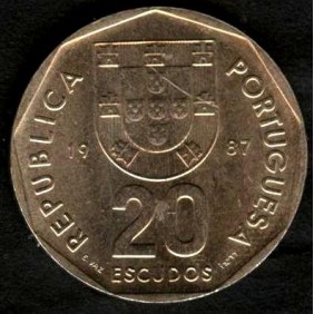 PORTUGAL 20 Escudos 1987