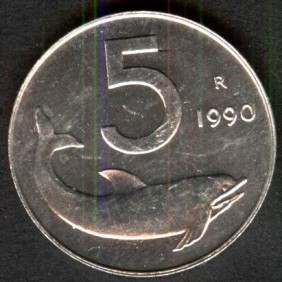 5 Lire 1990 FDC