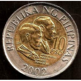 PHILIPPINES 10 Piso 2002...