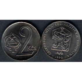 CZECHOSLOVAKIA 2 Koruny 1990