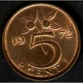 NETHERLANDS 5 Cents 1972