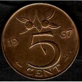 NETHERLANDS 5 Cents 1967