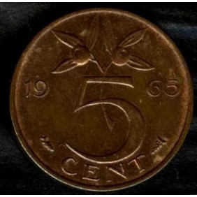 NETHERLANDS 5 Cents 1965
