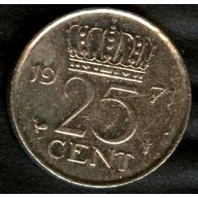 NETHERLANDS 25 Cents 1971