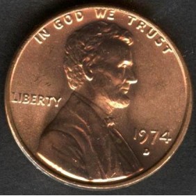 USA 1 Cent 1974 D Lincoln...